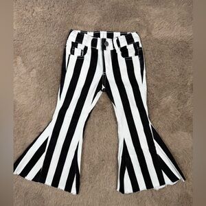 Striped Black and White Kids Flared Jeans Boutique size 3T